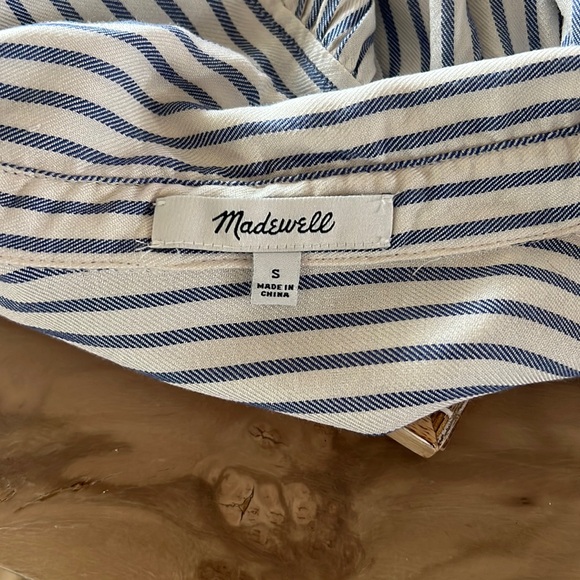 Madewell Central Dalton Blue Stripe Button Up Shirt - Picture 10 of 11